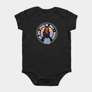 Girl Boss Excuse me while I succeed, lady boss, Black Girl Magic Baby Bodysuit